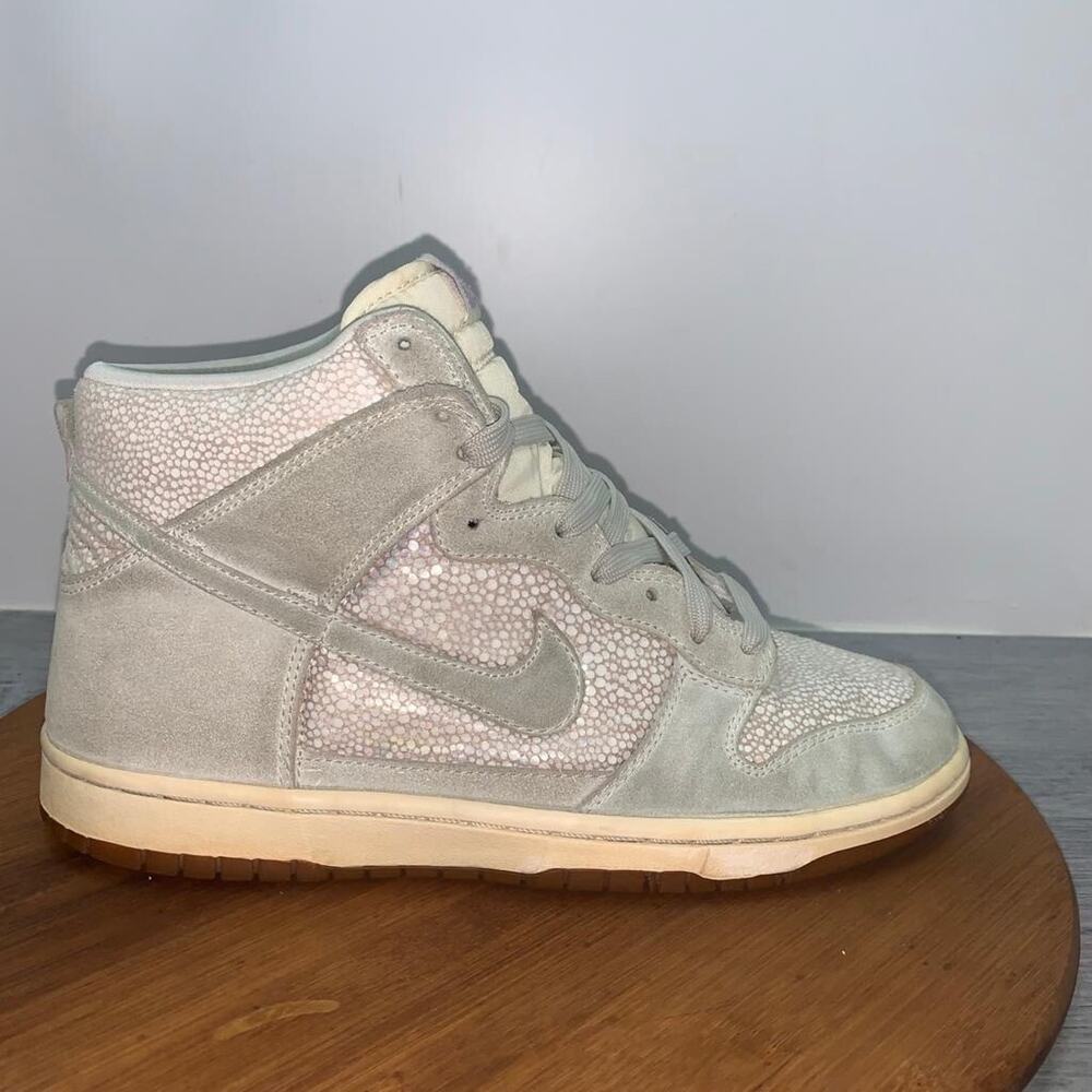 Nike Women's 9 Dunk High Skinny Premium 472488-005 Gray Casual Shoes Sneakers